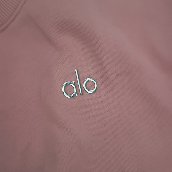 ALO Yoga Pink Scoop Neck Cropped Sweater - Picture 4 of 4